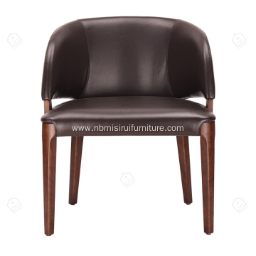 Scandinavian furniture pu leather wood legs leisure chair